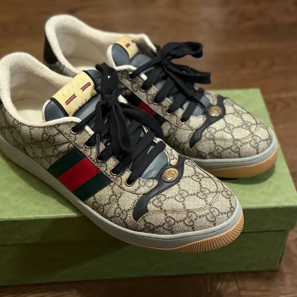 Gucci Men's Screener GG Monogram Sneakers - AUTHENTIC!!